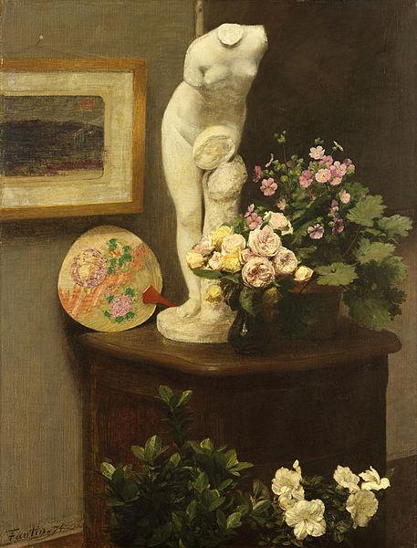 Henri Fantin-Latour Flores e Objectos Diversos Sweden oil painting art